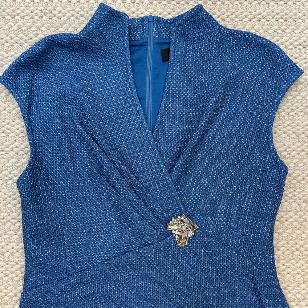 St. John Textured Blue Dress